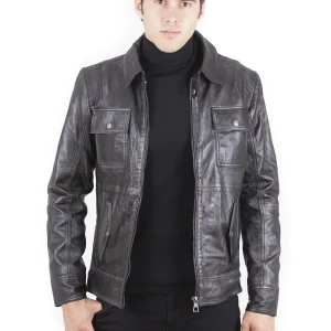 Clark Men's Motorcycle Leather - Black - Full‑Grain