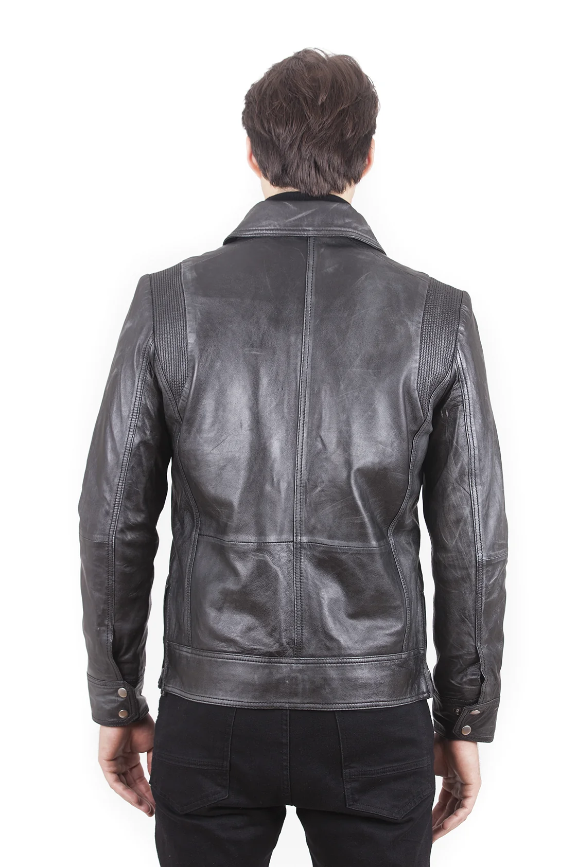 Clark Men's Motorcycle Leather - Black - Full‑Grain - Image 3