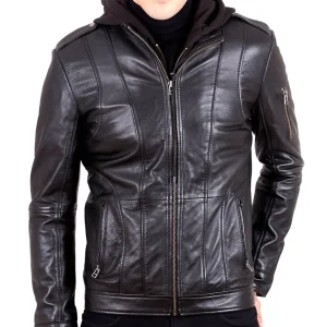 Coley Men's Motorcycle Leather - Black - Full‑Grain