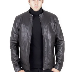 Davis Men's Motorcycle Leather - Black - Full‑Grain