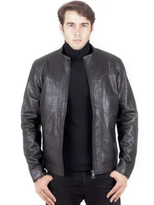 Davis Men's Motorcycle Leather - Black - Full‑Grain