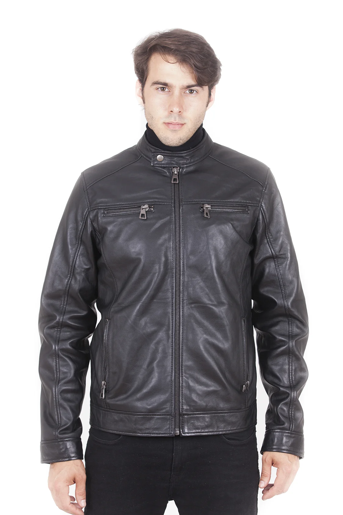 Heath Men's Motorcycle Leather - Black - Full‑Grain - Image 2