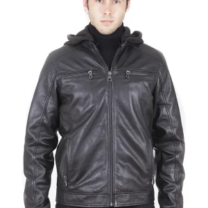Heath Men's Motorcycle Leather - Black - Full‑Grain