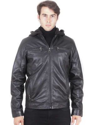 Heath Men's Motorcycle Leather - Black - Full‑Grain