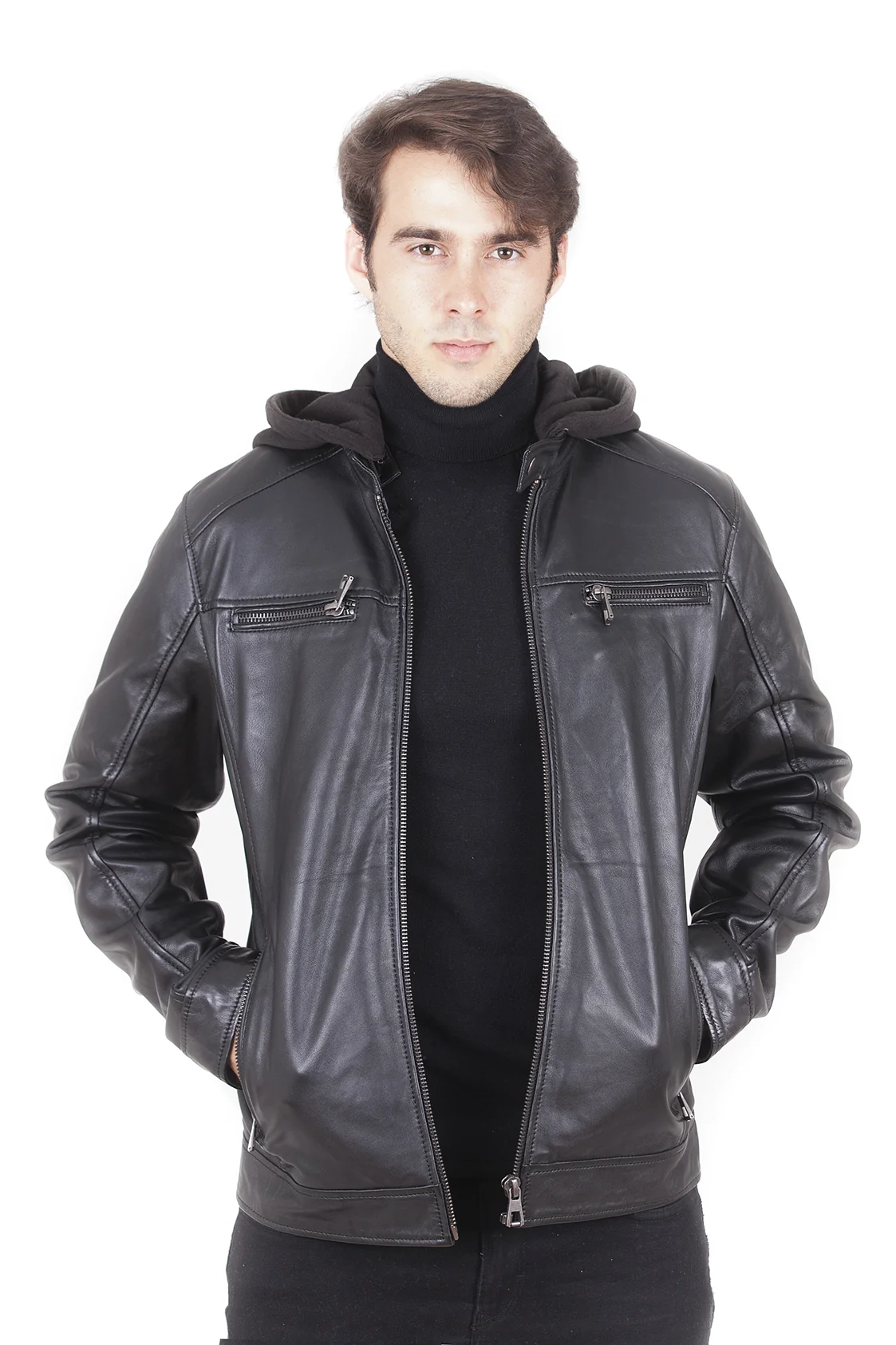 Heath Men's Motorcycle Leather - Black - Full‑Grain - Image 3