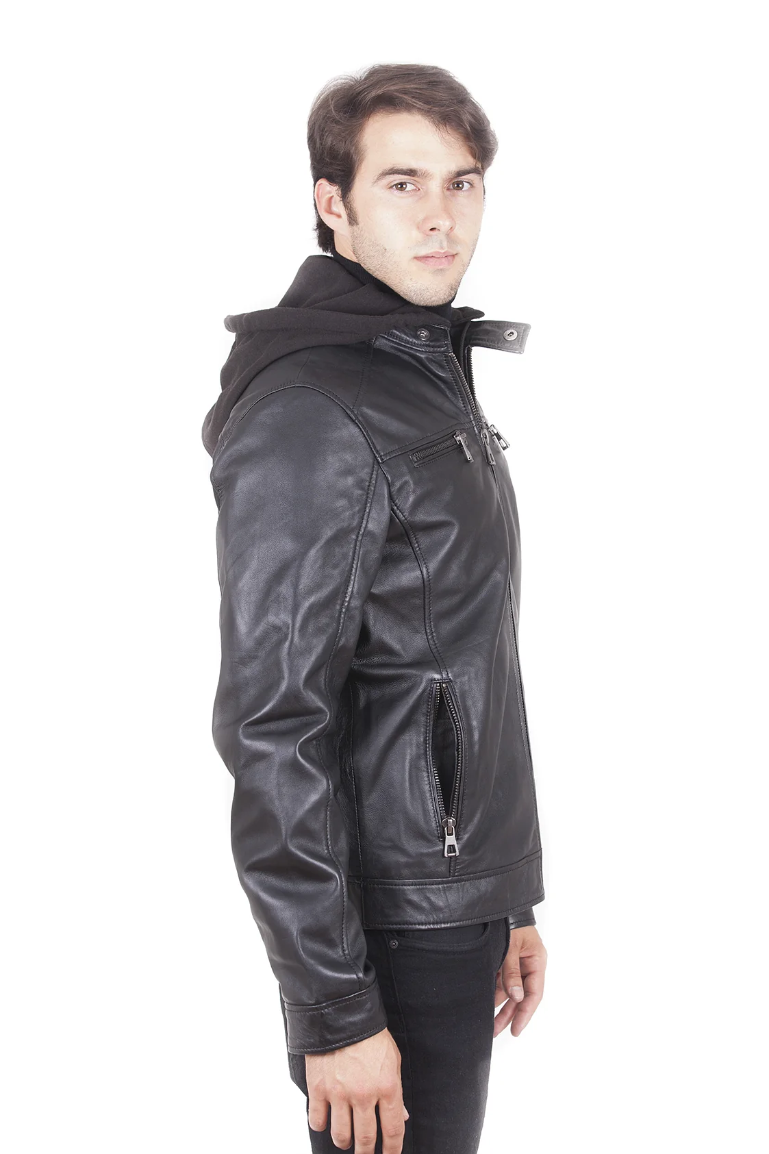 Heath Men's Motorcycle Leather - Black - Full‑Grain - Image 4