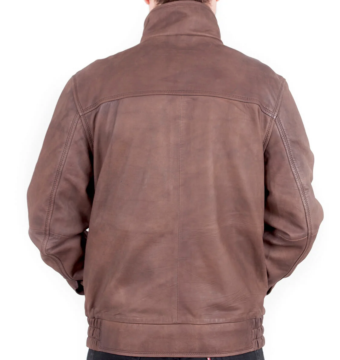 Jude Men's Coat Leather - Brown - Full‑Grain - Image 3