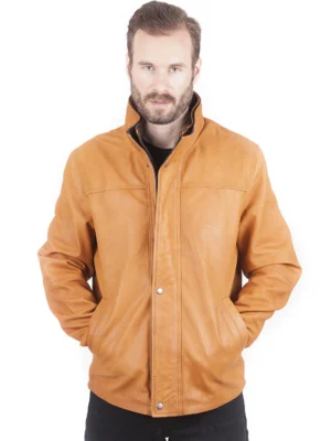 Martin Men's Coat Leather - Cognac - Full‑Grain