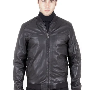 Rocky Men's Bomber Leather - Black - Full‑Grain